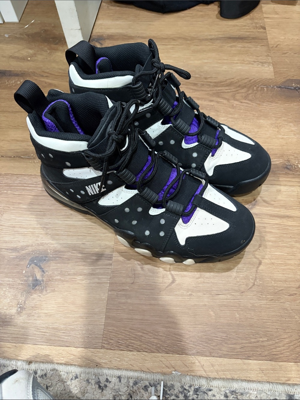 Men’s CB 94’, White & Purple High-Top Sneakers with Cushioned Sole